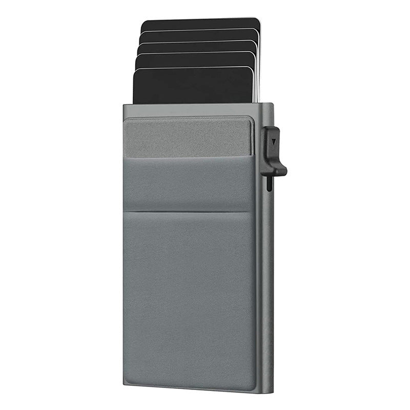 Ultra - Slim Pop - Up Card Holder Wallet with RFID Blocking(Gray + Gray Card Holder) - Factory Direct Shop