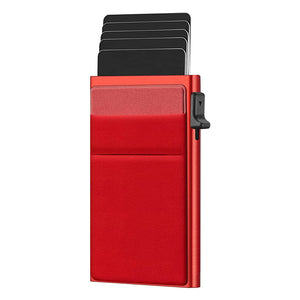 Ultra - Slim Pop - Up Card Holder Wallet with RFID Blocking(Red + Red Card Holder) - Factory Direct Shop