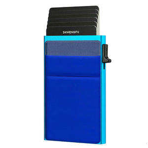 Ultra - Slim Pop - Up Card Holder Wallet with RFID Blocking(Blue + Blue Card Holder) - Factory Direct Shop