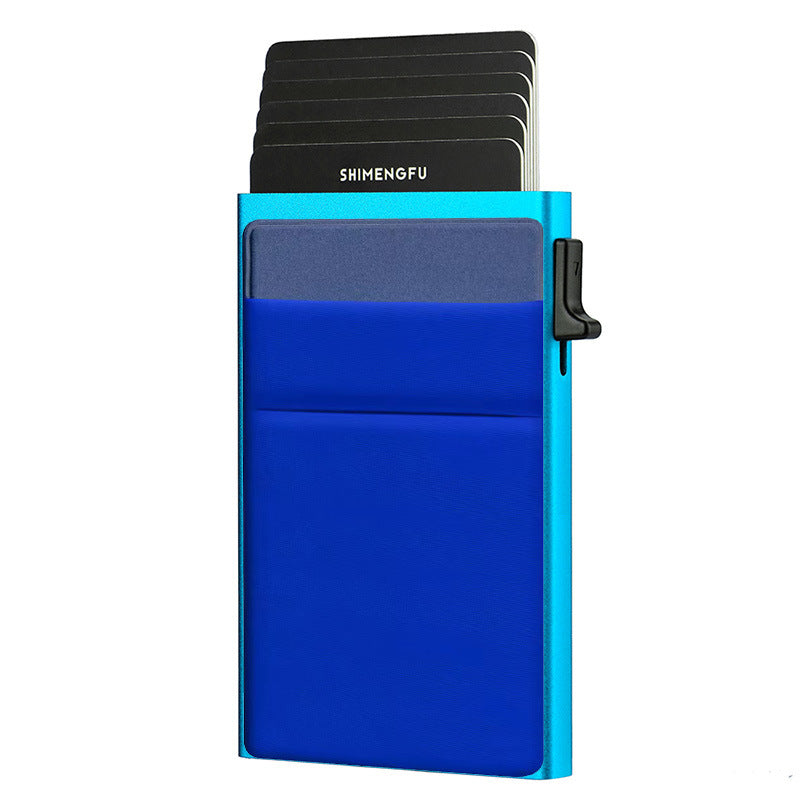 Ultra - Slim Pop - Up Card Holder Wallet with RFID Blocking(Blue + Blue Card Holder) - Factory Direct Shop
