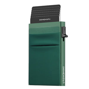 Ultra - Slim Pop - Up Card Holder Wallet with RFID Blocking(Green + Green Card Holder) - Factory Direct Shop