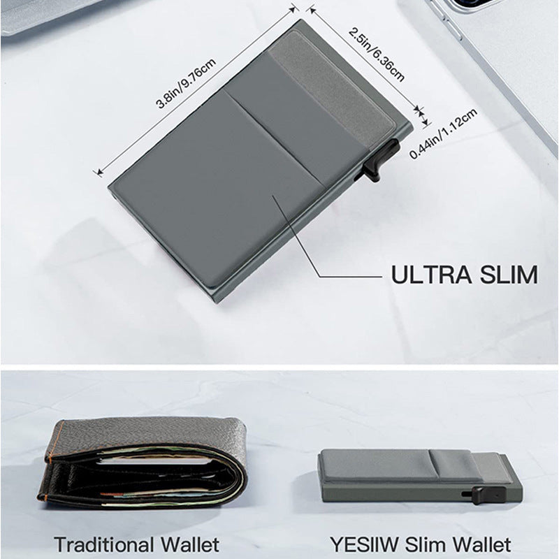 Ultra - Slim Pop - Up Card Holder Wallet with RFID Blocking(Green + Green Card Holder) - Factory Direct Shop