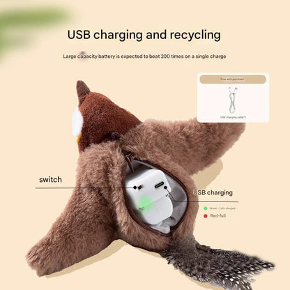 Interactive Flapping Wing Bird Toy for Cats & Dogs,Motion Activated with Sound(Bondi Blue Bird)