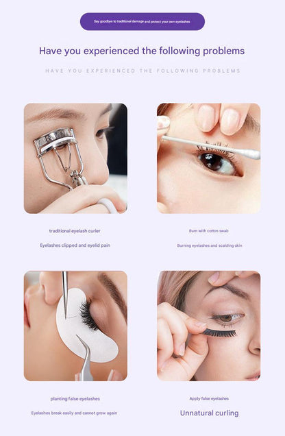 Heated Eyelash Curler with 2 Temperature Controls, Long-Lasting Curl(white)