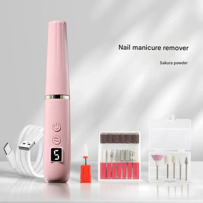 Portable Electric Nail Drill Machine Kit - 18000 RPM, 5-Speed, USB-C Rechargeable with LED Display(Pink)