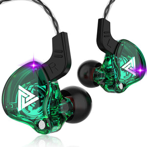 Hi-Res Audio In-Ear Monitor Earphones - Ergonomic Design, Dynamic Driver, with Mic & 3.5mm Jack(green)