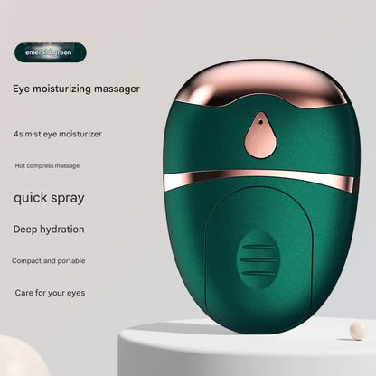 Portable Nano Mist Eye Massager & Humidifier - USB-C, Hot Compress, Wrinkle Reduction & Deep Hydration(Dark green)