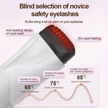 Rechargeable Heated Eyelash Curler - 3 Temperature Settings, 30s Rapid Heating & Anti-Scald Design(Purple)