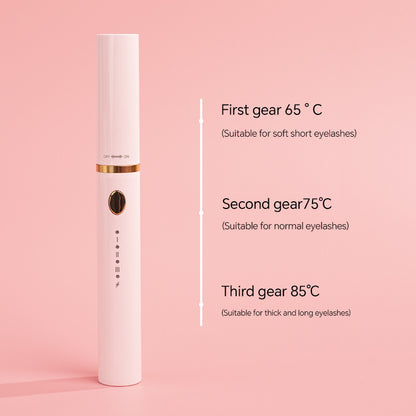 Rechargeable Heated Eyelash Curler Wand - 3 Temperature Gears, Type-C Charging, All-Day Curl(White)