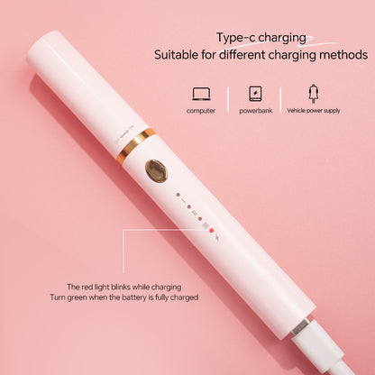 Rechargeable Heated Eyelash Curler Wand - 3 Temperature Gears, Type-C Charging, All-Day Curl(White)