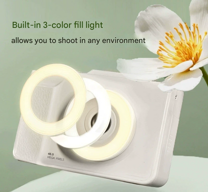 48MP Student Digital Camera with 180 Flip Screen & 3-Setting Fill Light(Green)
