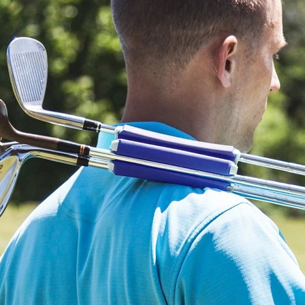 Portable Golf Club Carrier "SILO" - Holds 3 Clubs, Lightweight & Easy to (Black Orange)