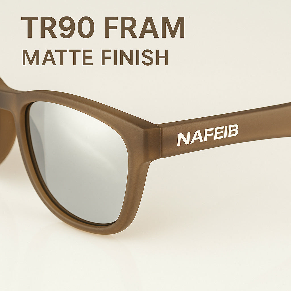 NAFEIB Polarized Sports Sunglasses - Lightweight TR90 Frame, UV400 Protection for Riding & Outdoor Activities(Sky blue)