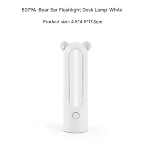 2-in-1 Portable LED Camping Lantern & Flashlight - USB Rechargeable, Dual Light Modes(Bear model white)
