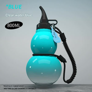 Unique Gourd - Shaped Sports Water Bottle - 800ml Tritan Material, Leakproof with Carry Strap(blue) - Factory Direct Shop
