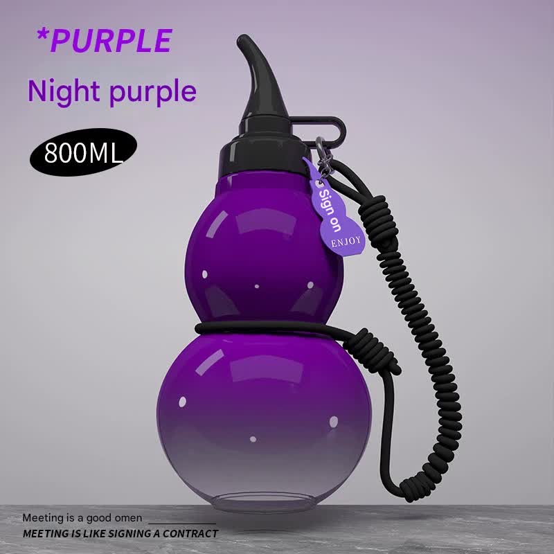 Unique Gourd - Shaped Sports Water Bottle - 800ml Tritan Material, Leakproof with Carry Strap(purple) - Factory Direct Shop