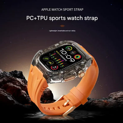 Transparent PC+TPU Sports Watch Strap & Case for Smart Watch - Raised Edge Protection, Wireless Charging Compatible(White and transparent) - Factory Direct Shop