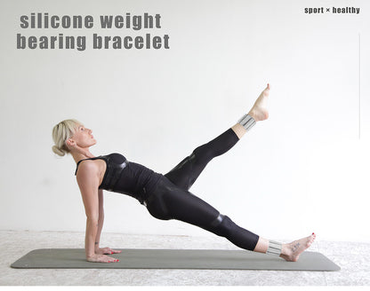 Pink Premium Adjustable Silicone Wrist & Ankle Weights (1lb Each, 2lb Pair) - Waterproof & Sweatproof for Enhanced Yoga, Running & Fitness Workouts