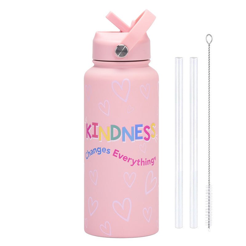BPA Free Water Bottle Stainless Steel - 1L Pink - Factory Direct Shop