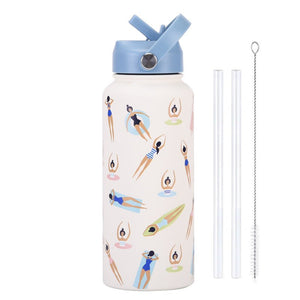 BPA Free Water Bottle Stainless Steel - 1L White - Factory Direct Shop