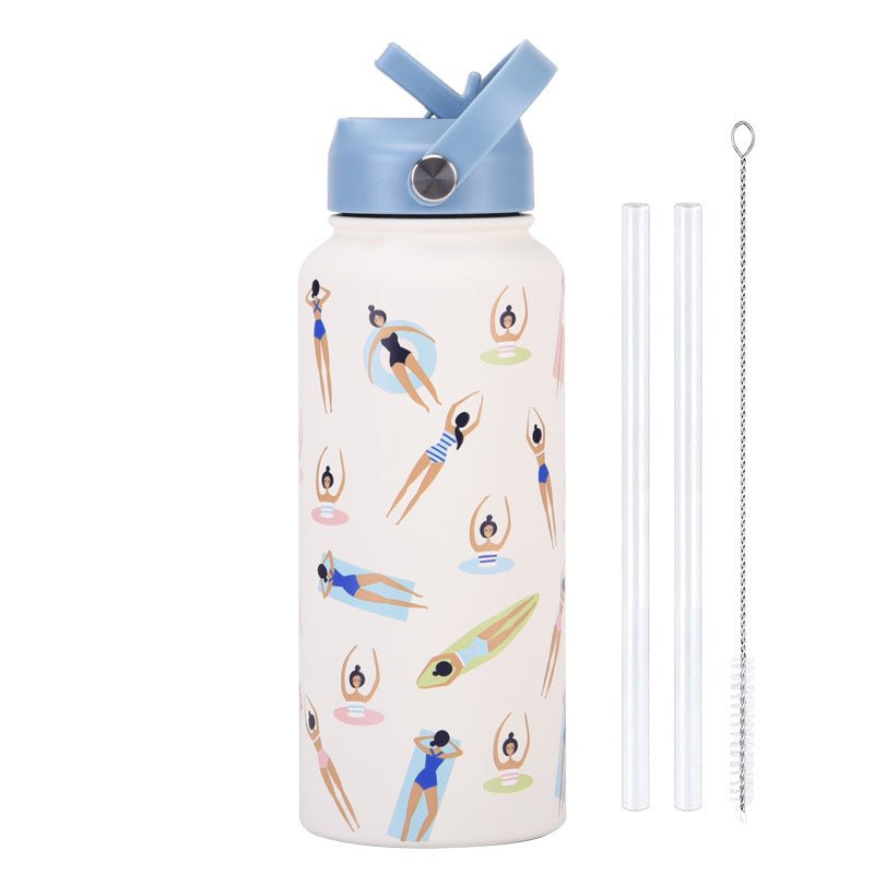 BPA Free Water Bottle Stainless Steel - 1L White - Factory Direct Shop