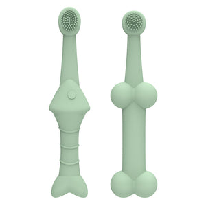 6 x Silicone Pet Toothbrush (3 Fish shape and 3 Bone shape) Green Gentle Food - Grade Silicone Pet Toothbrush - Promotes Healthy Teeth & Gums for Dogs & Cats - Factory Direct Shop