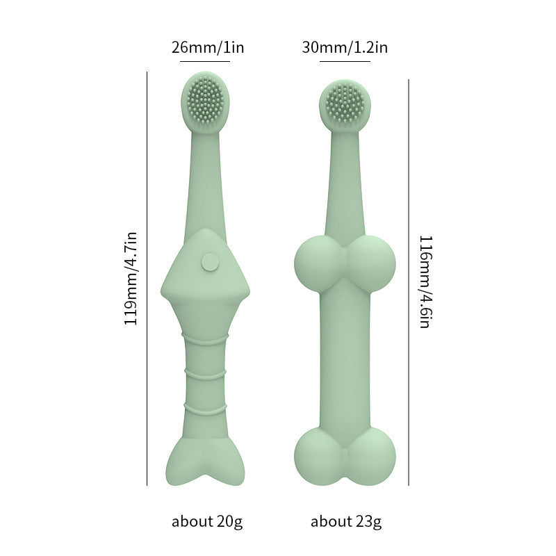 6 x Silicone Pet Toothbrush (3 Fish shape and 3 Bone shape) Blue Gentle Food - Grade Silicone Pet Toothbrush - Promotes Healthy Teeth & Gums for Dogs & Cats - Factory Direct Shop