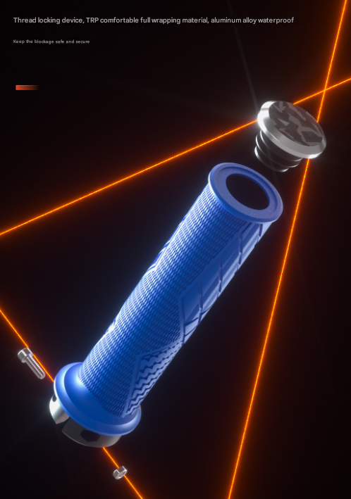 Green Ergonomic Lock-On Bike Grips - Anti-Slip TPR Rubber, Alloy Rings & Plugs for MTB & Commuter Bikes