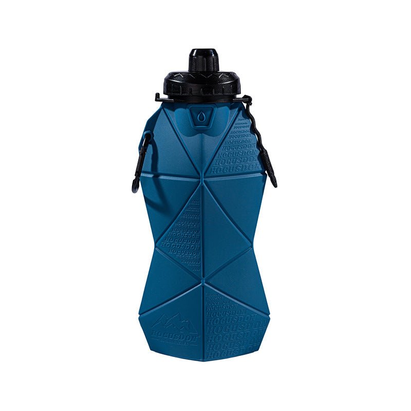 Blue and Black Cup Lid Ultimate Foldable Silicone Water Bottle - Lightweight Leakproof Travel & Sports Hydration - 700ml - Factory Direct Shop