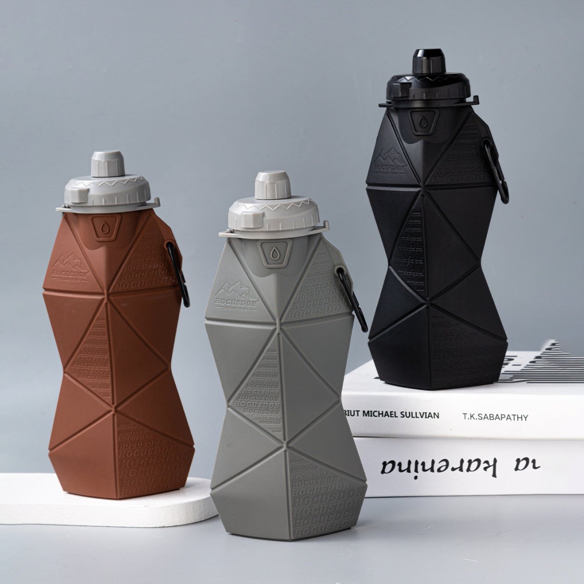 Blue and Black Cup Lid Ultimate Foldable Silicone Water Bottle - Lightweight Leakproof Travel & Sports Hydration - 700ml - Factory Direct Shop