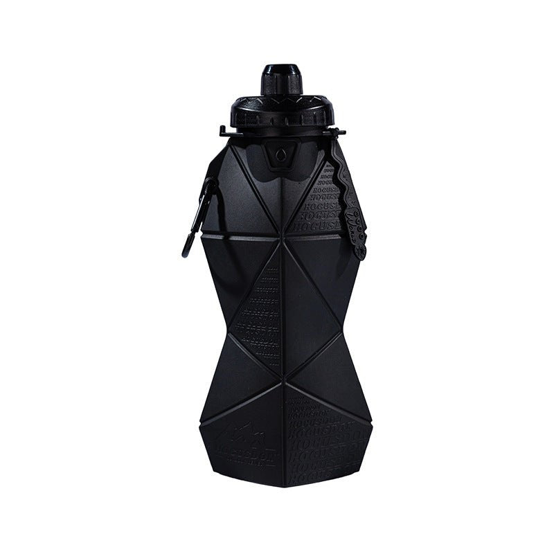 Black and Black Cup Lid Ultimate Foldable Silicone Water Bottle - Lightweight Leakproof Travel & Sports Hydration - 700ml - Factory Direct Shop