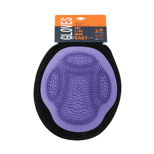 Purple 3 - Pack Gentle Pet Grooming Glove - Deshedding, Bathing & Massage Mitt for Dogs & Cats, Breathable & Adjustable - Factory Direct Shop