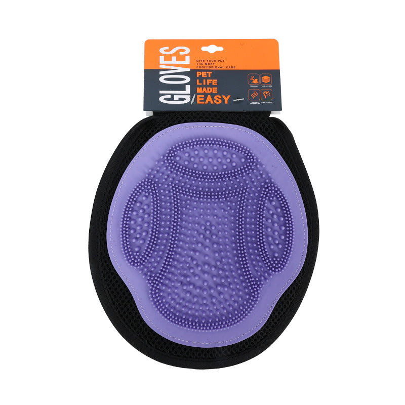 Purple 3 - Pack Gentle Pet Grooming Glove - Deshedding, Bathing & Massage Mitt for Dogs & Cats, Breathable & Adjustable - Factory Direct Shop