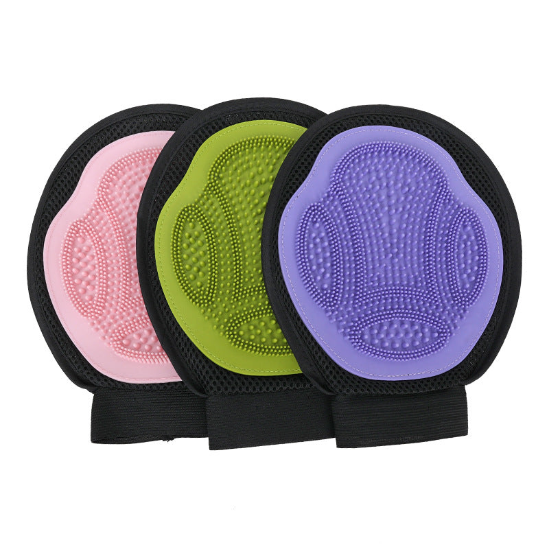 Purple 3 - Pack Gentle Pet Grooming Glove - Deshedding, Bathing & Massage Mitt for Dogs & Cats, Breathable & Adjustable - Factory Direct Shop