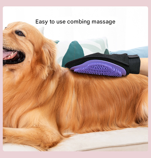 Purple 3 - Pack Gentle Pet Grooming Glove - Deshedding, Bathing & Massage Mitt for Dogs & Cats, Breathable & Adjustable - Factory Direct Shop