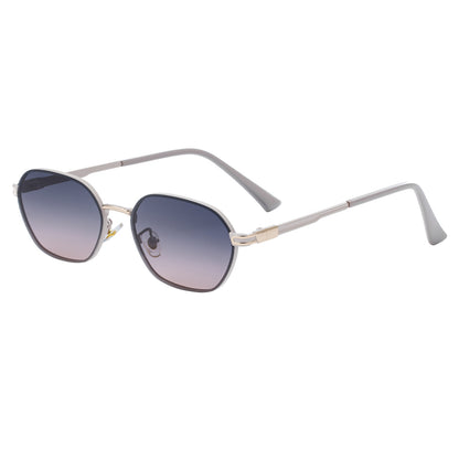 Purple Gradient Lenses Chic Oval Sunglasses for Women - UV400 Protection Lightweight Metal Frame, Comfortable Design