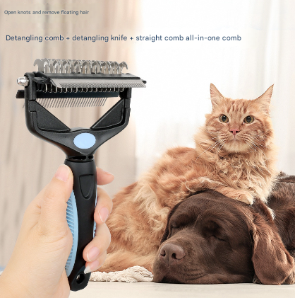 Pink and Black Professional 3 - in - 1 Pet Grooming Tool - Dematting Rake, Deshedding Comb & Finishing Brush for Dogs & Cats - Factory Direct Shop