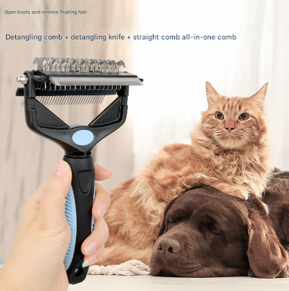 Pink and Black Professional 3 - in - 1 Pet Grooming Tool - Dematting Rake, Deshedding Comb & Finishing Brush for Dogs & Cats - Factory Direct Shop