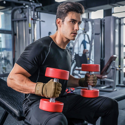 Gym Gloves - L - Green Anti - Slip Gel Padded Weightlifting - Factory Direct Shop