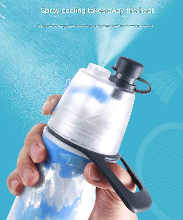 Yellow 500ML Insulated Sports Water Bottle with Cooling Mist - Triple - Layer Design Keeps Drinks Cold for Hours - Portable PE Misting Bottle - Factory Direct Shop