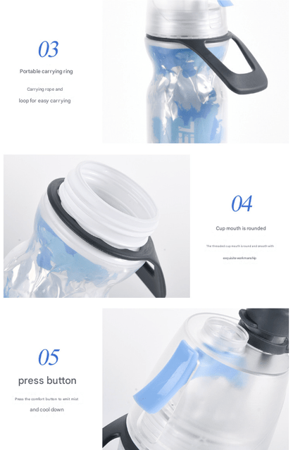 Yellow 500ML Insulated Sports Water Bottle with Cooling Mist - Triple - Layer Design Keeps Drinks Cold for Hours - Portable PE Misting Bottle - Factory Direct Shop