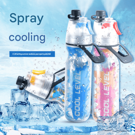 Red 500ML Insulated Sports Water Bottle with Cooling Mist - Triple - Layer Design Keeps Drinks Cold for Hours - Portable PE Misting Bottle - Factory Direct Shop