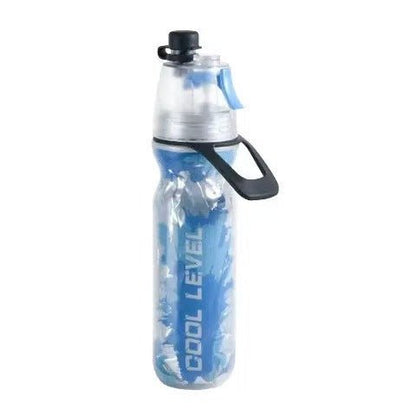Blue 500ML Insulated Sports Water Bottle with Cooling Mist - Triple - Layer Design Keeps Drinks Cold for Hours - Portable PE Misting Bottle - Factory Direct Shop