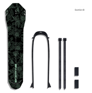 Style B Black and Green Lightweight Bicycle Rear Mudguard - Adjustable PP5 Fender for MTB, Road & Folding Bikes (NOT for V-Brakes)