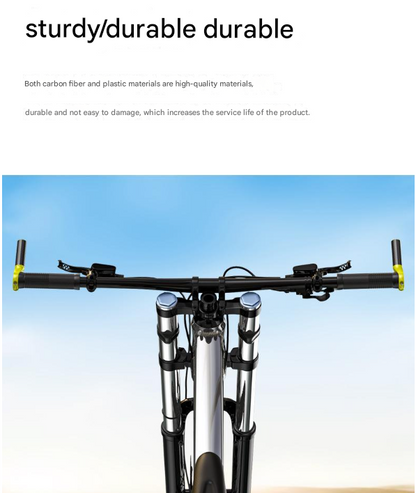 Black and Red Ultralight Carbon Fiber Bicycle Bar Ends - Ergonomic Anti-Slip Grips for MTB & Hybrid Bikes (22.2mm)