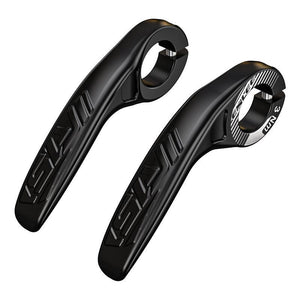 Black Ultralight Ergonomic Bike Bar Ends - High-Strength Composite Horn Grips (22.2mm)