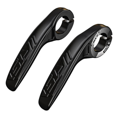 Black Ultralight Ergonomic Bike Bar Ends - High-Strength Composite Horn Grips (22.2mm)