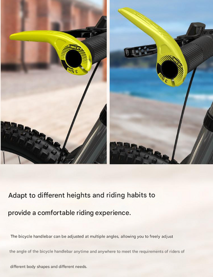 Black Ultralight Ergonomic Bike Bar Ends - High-Strength Composite Horn Grips (22.2mm)