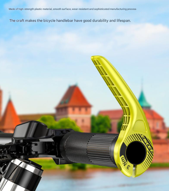 Light Green Ultralight Ergonomic Bike Bar Ends - High-Strength Composite Horn Grips (22.2mm)