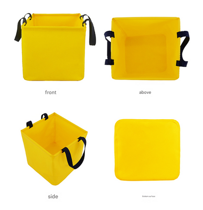 Black 25L Collapsible Bucket - Heavy-Duty PVC Waterproof Folding Pail for Fishing, Camping & Car Washing